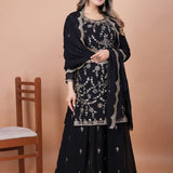 Designer Embroidered Sharara Suit