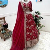 Red Party Lehenga