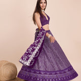 Fantastic Purple Bride Lehenga Choli