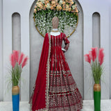 Trending Red Heavy Top Lehenga