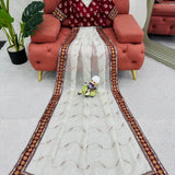 White Designer Wedding Saree