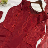Maroon Embroidered Pakistani Suit