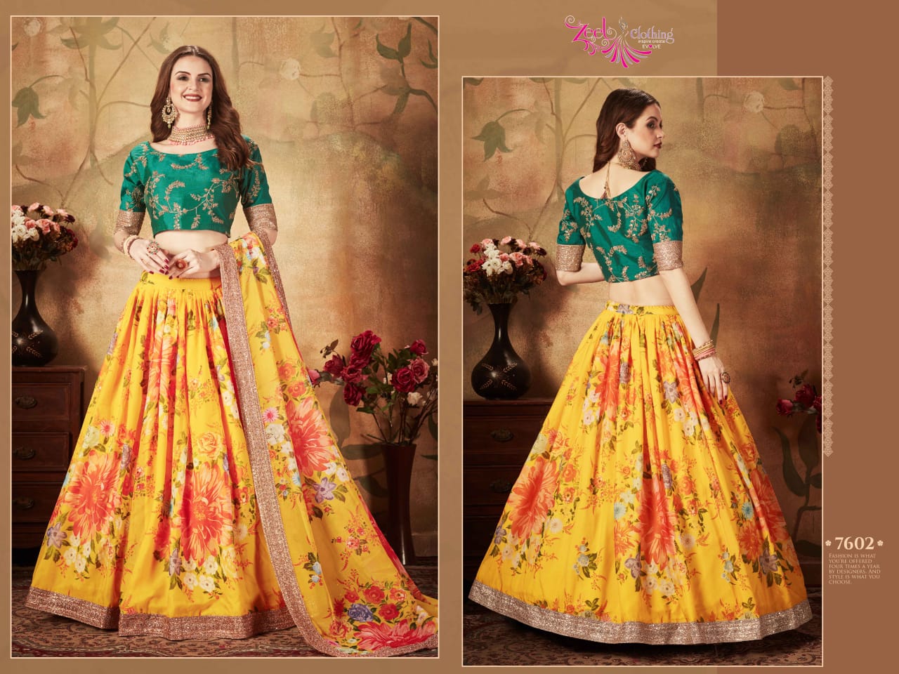 Heavy Premium Flower Print Lehenga