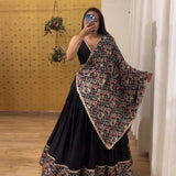 Traditional Black Pure Cotton Lehenga