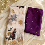 Royal Orchid Blossom Saree