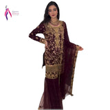 Beautifull Maroon Top Sharara Collection