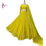 Attractive Yellow Embroidered Lehenga