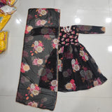 Floral Print Kids Gown