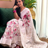 Lucknowi Work Digital Printed Saree