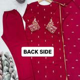 Trendy Pink Silk Straight Suit