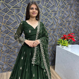 Green Sequance Embroidered Lehenga