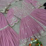 Pink Faux Georgette Salwar sharara