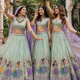 Festive Georgette Mirror Work Lehenga