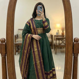 Traditional Green Cotton Gown