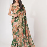 beautiful Pure Organza digital Printed Work sarees