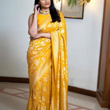 Haldi Special Soft Lichi Silk Saree