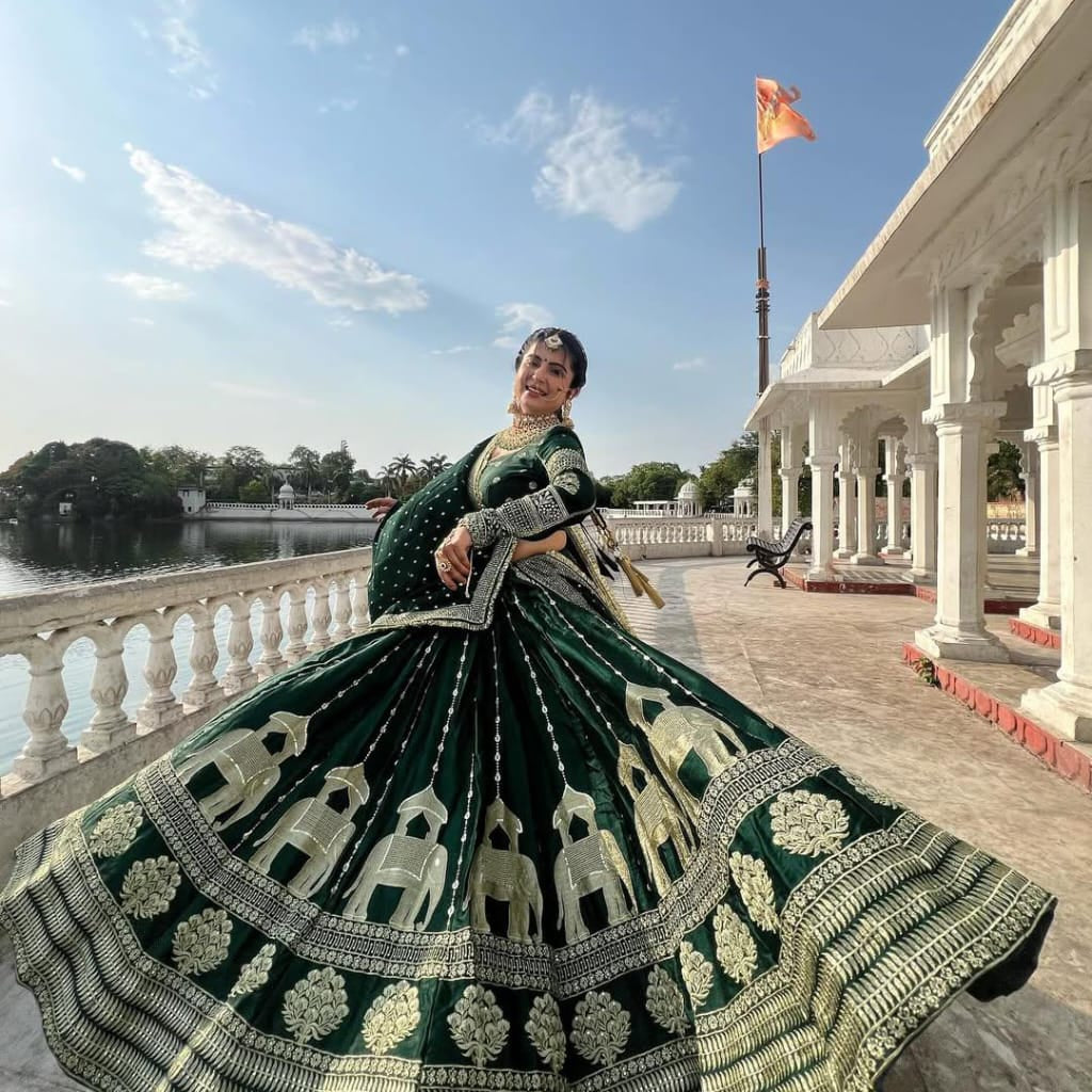 Traditional Elephant Silk Lehenga