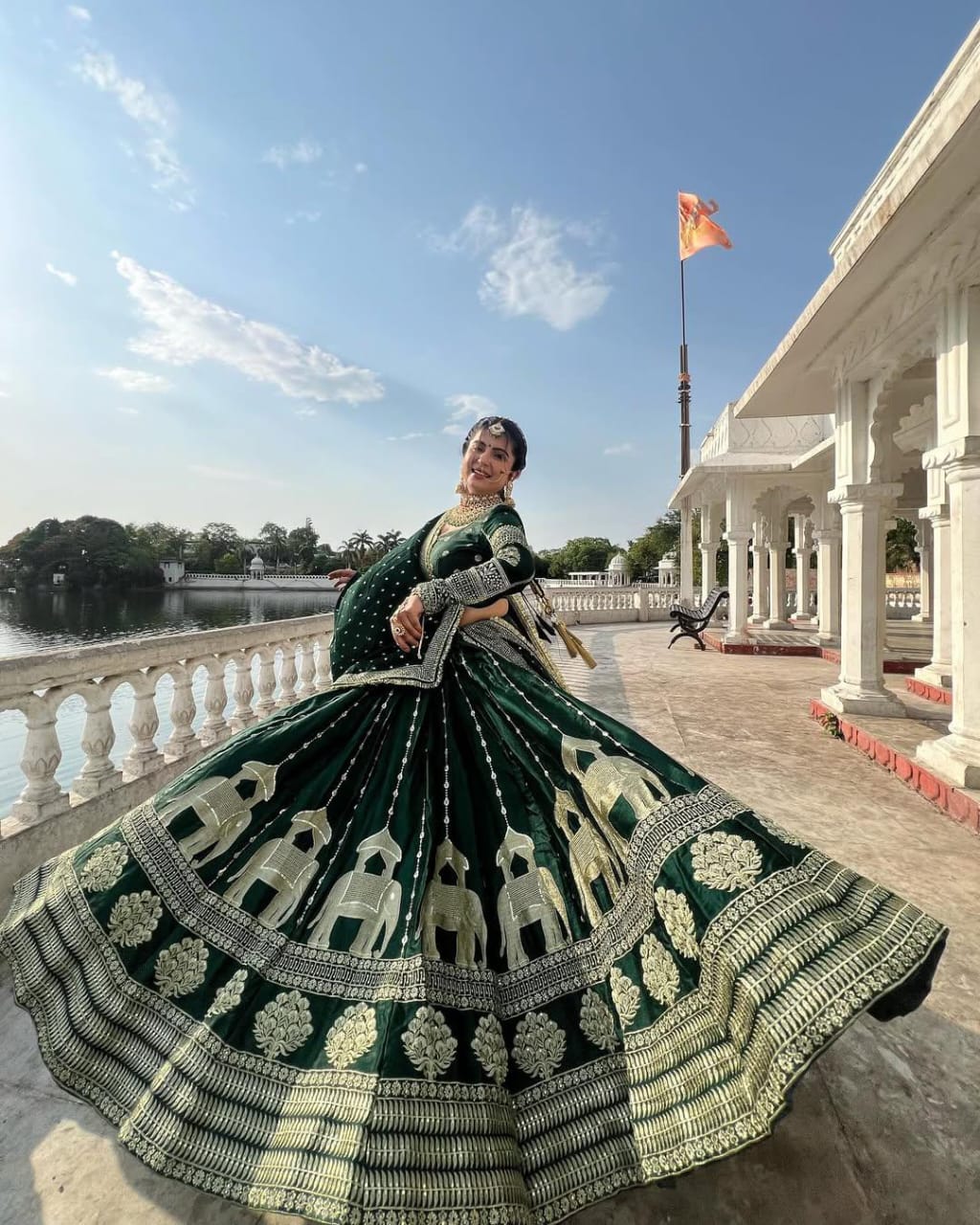 Traditional Elephant Silk Lehenga