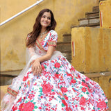 Graceful Art Silk Printed Lehenga