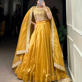 Golden Designer Brid Lehenga Choli