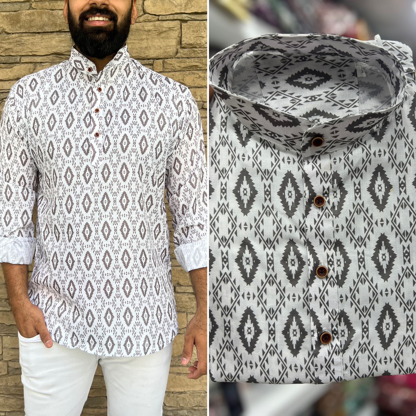 Men Printed Short Kurta Collection