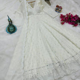 Beautifull White Anarkali Gown