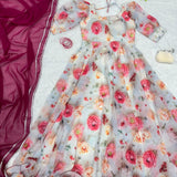 Exclusive Flower Print Anarkali Gown