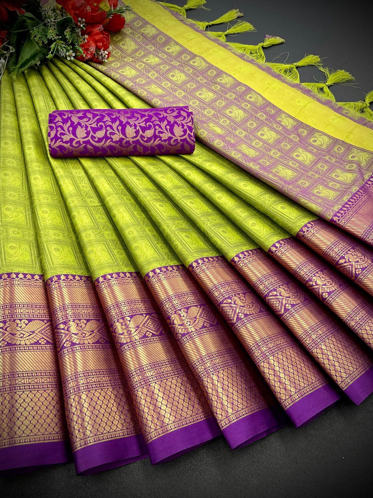 Launching mercerised cotton silk Saree