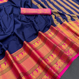 Exclusive Cotton Silk Saree With Jacquard Brocket Blouse