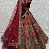 Premium Bridal Wedding Velvet Lehenga