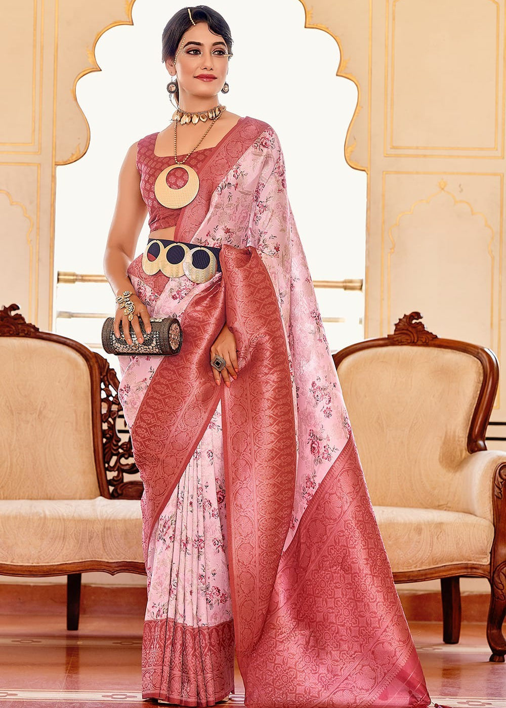 BREATHTAKING PRINTED SOFT SILK SAREE