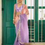Classic Purple Chiffon Saree