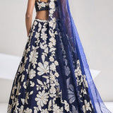 Dark Blue Kasturi Silk Lehenga