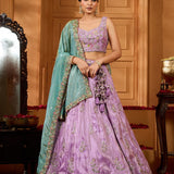 Lavender Premium Silk Wedding Lehenga