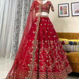 PRESENTING DESIGNER WEAR SEQUINS EMBROIDERED LEHENGHA CHOLI