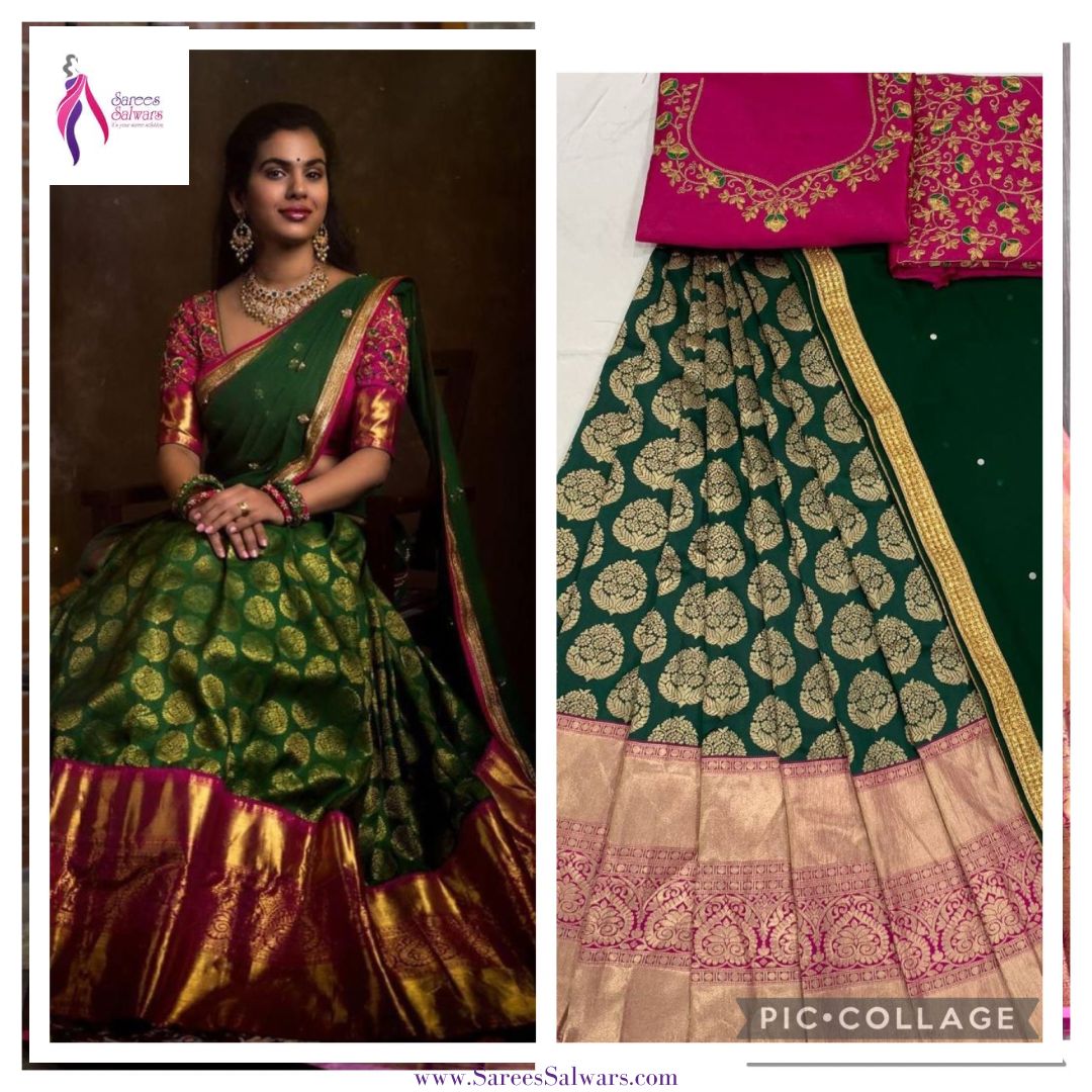 Jacquard lahenga saree collection