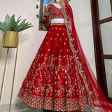 PRESENTING DESIGNER WEAR SEQUINS EMBROIDERED LEHENGHA CHOLI