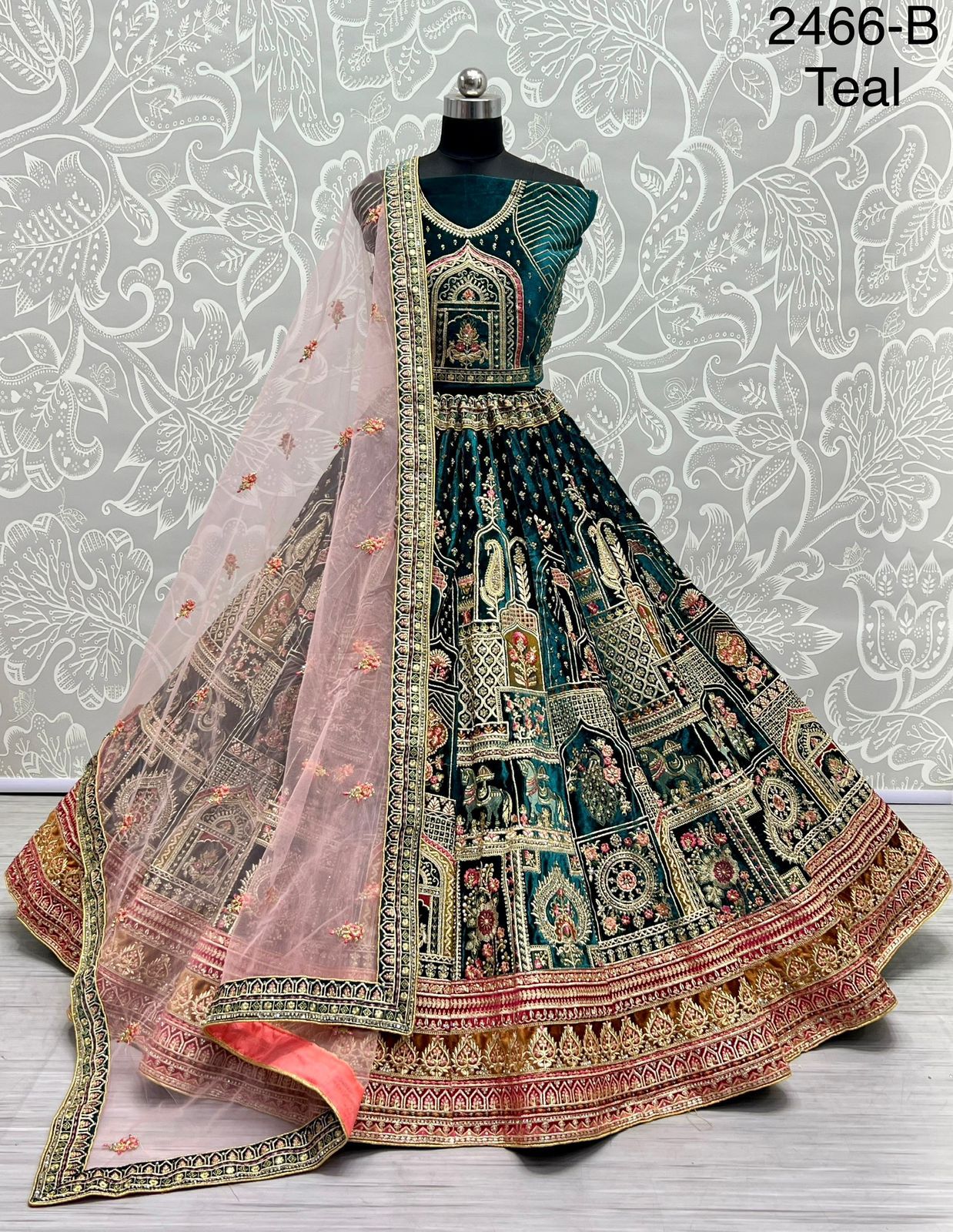 Trendy Heavy Velvet Bridal Wedding Lehenga