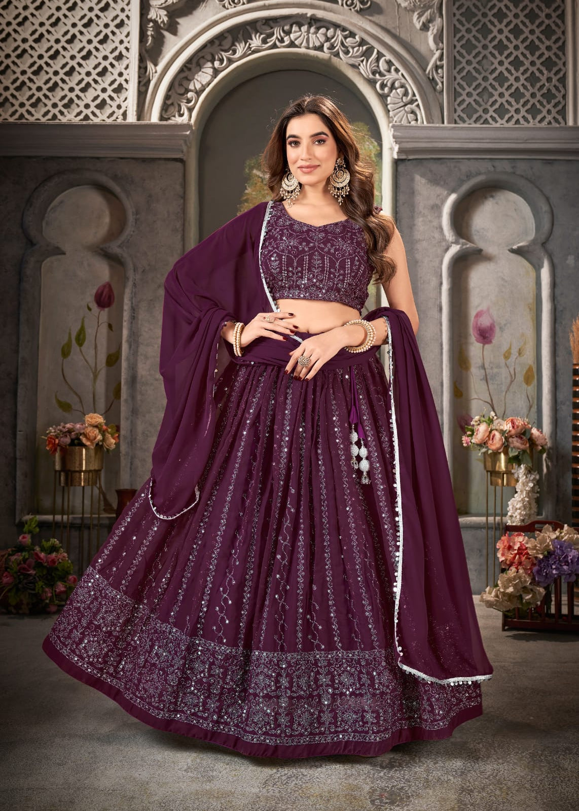 Treditional  Pure Georgette Lehenga