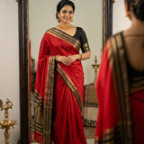 Reddish Mysore Crepe Silk Saree