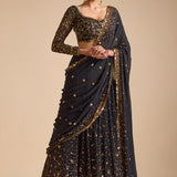 Dashing Black Embllished Lehenga Choli