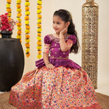 Beautifully Paithani Silk KIds Lahenga Chol