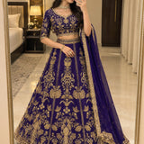 Royal Blue Grand Embroidered Lehenga