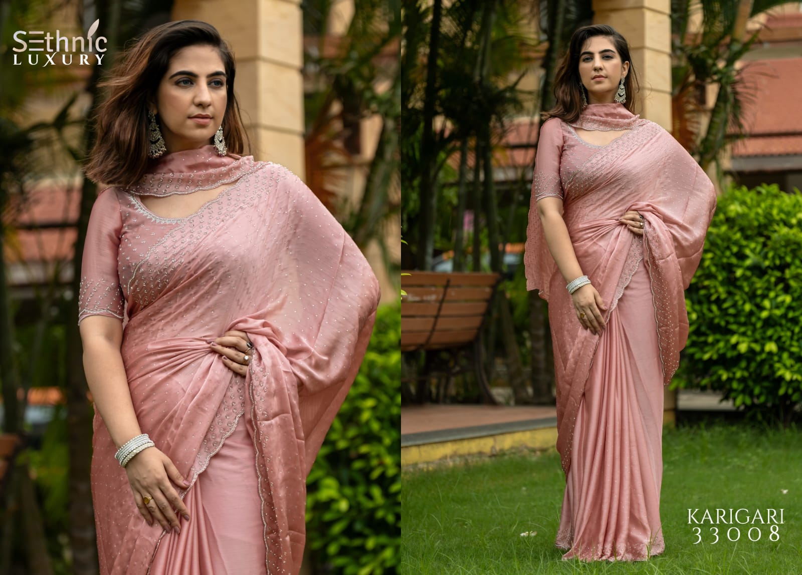 Luxury Satin Chiffon Saree Collection