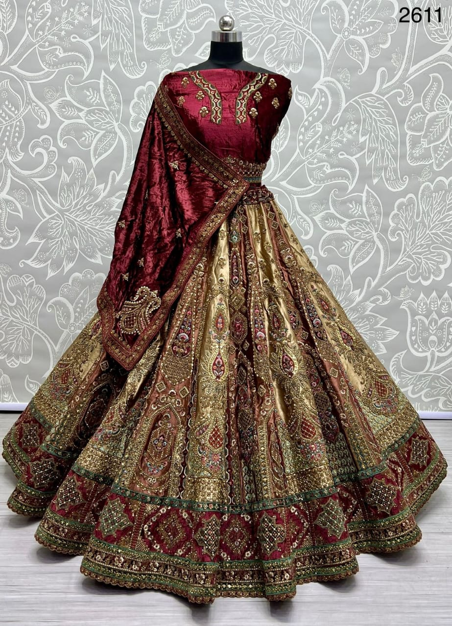 Fancy Embroidered Crafted Designer bridal Lehengacholi