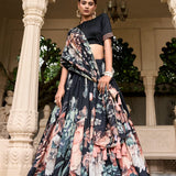 Floral Printed Silk Lehenga Choli