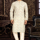 Men's Lucknowi work with Digital print kurta pajama