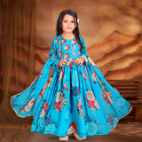 Floral Print Kids Gown