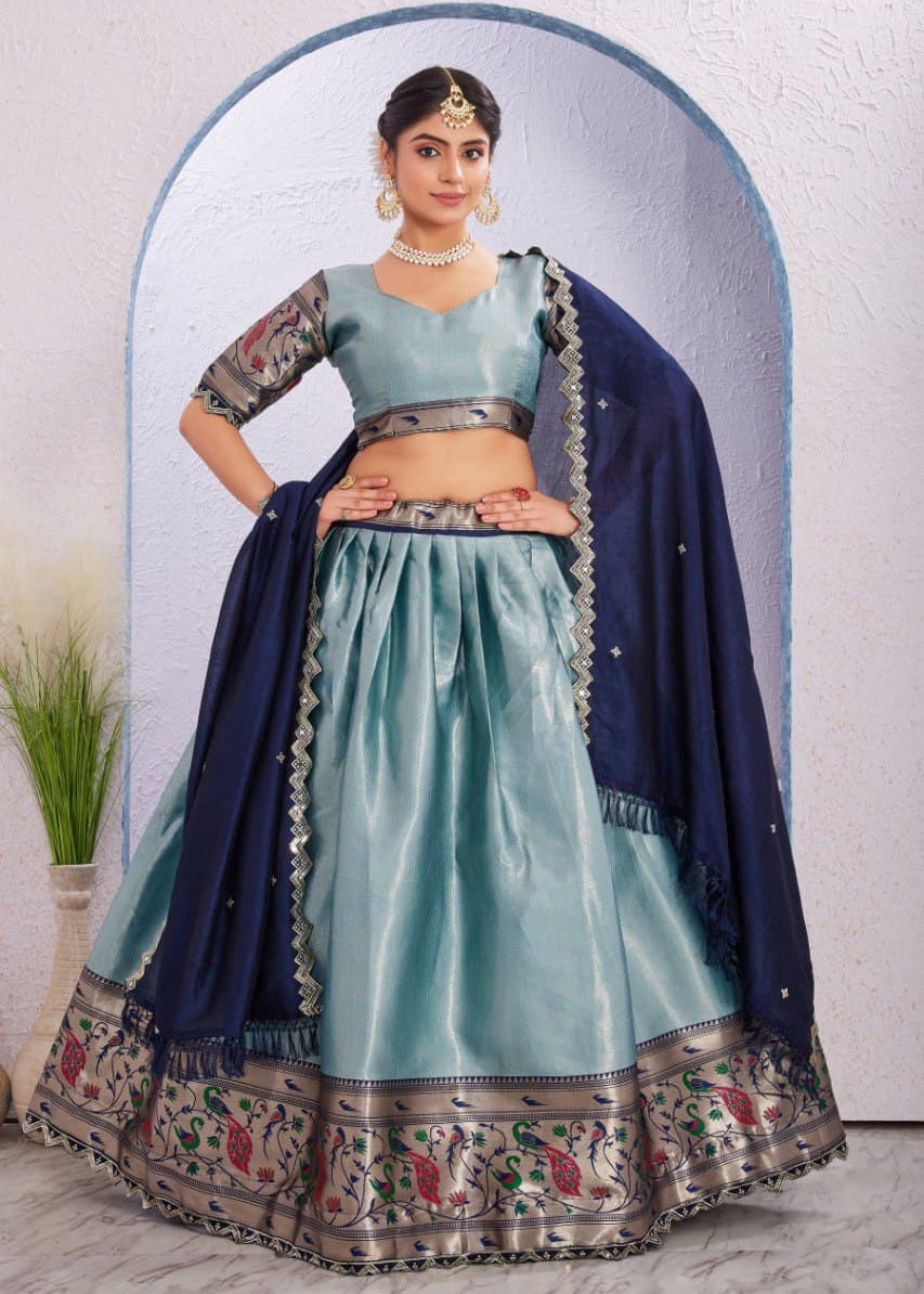 Traditional Chinon Jacquard Silk Lehenga