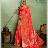Adorn Golden Zari Woven Silk Saree